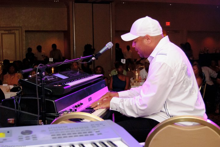 Keyboardist performing live for the audience